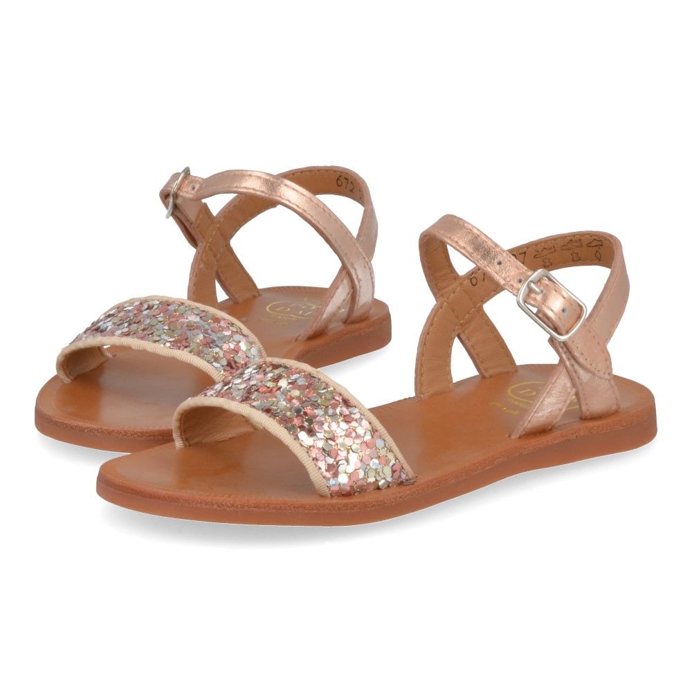 Pom D'Api Sandaal - Pom D'api Kinderschoenen - Roze | Plagette Buckle Tao