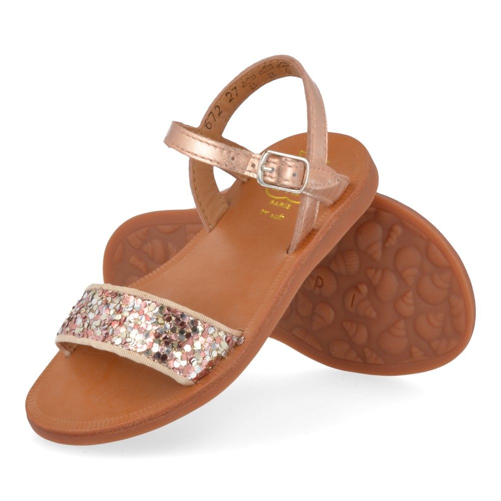 Pom D'Api Sandaal - Pom D'api Kinderschoenen - Roze | Plagette Buckle Tao