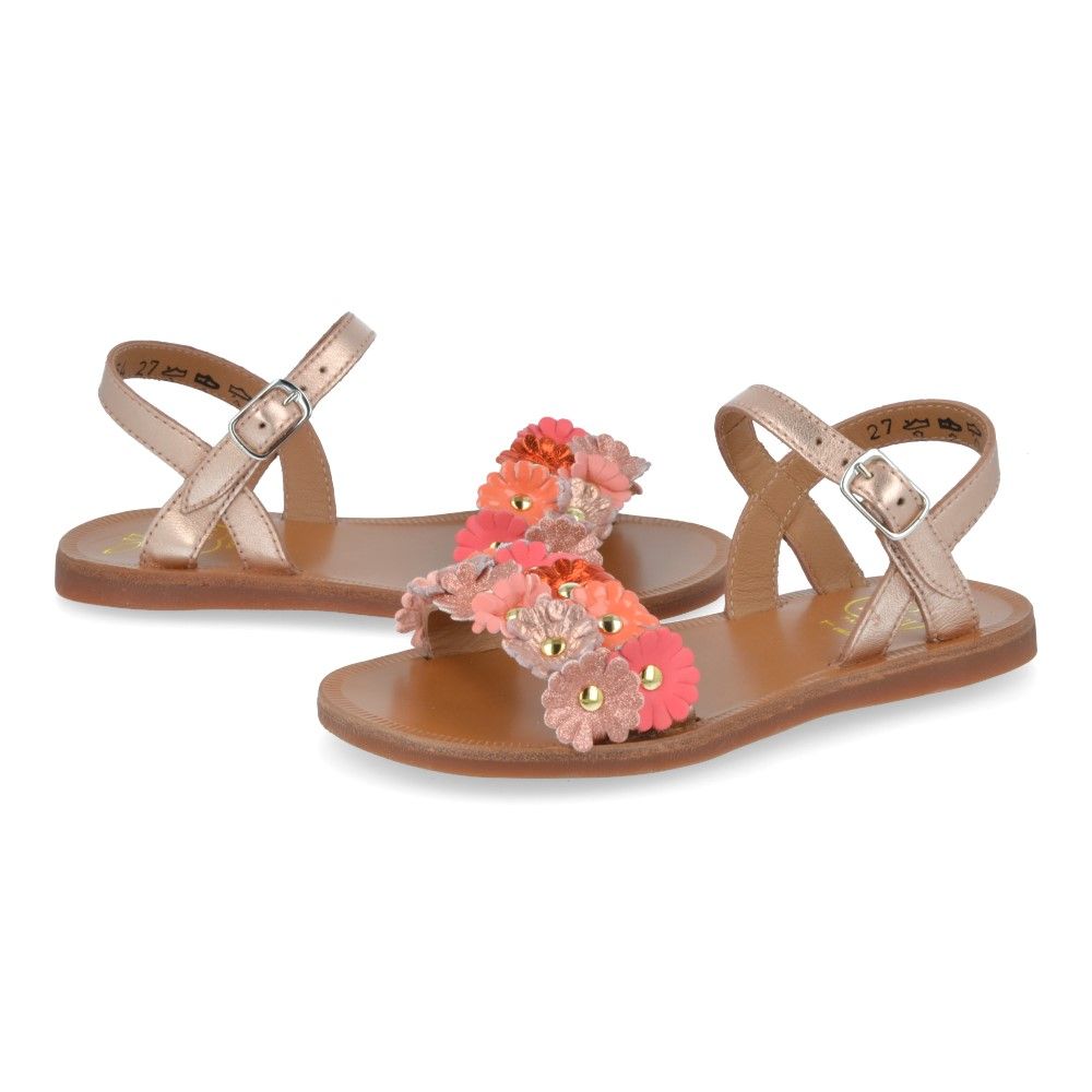 Pom D'Api Sandaal - Pom D'api Kinderschoenen - Roze | Plagette Multi Flo