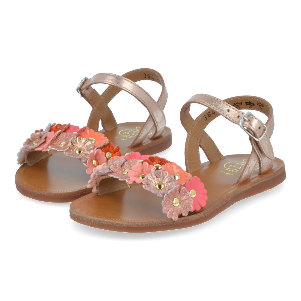 Pom D'Api Sandaal - Pom D'api Kinderschoenen - Roze | Plagette Multi Flo